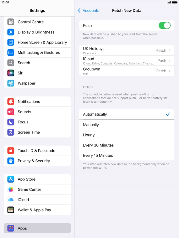 Press the indicator next to 