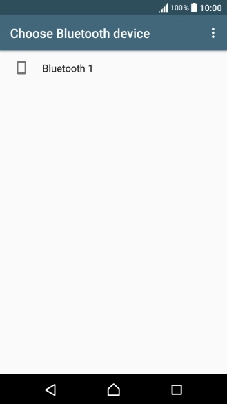 Press the required Bluetooth device and wait while the file is transferred.