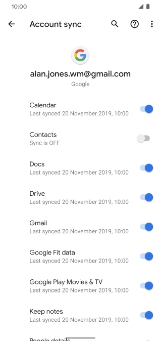 Press the indicator next to 