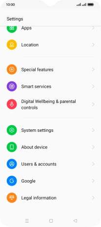 Press System settings.