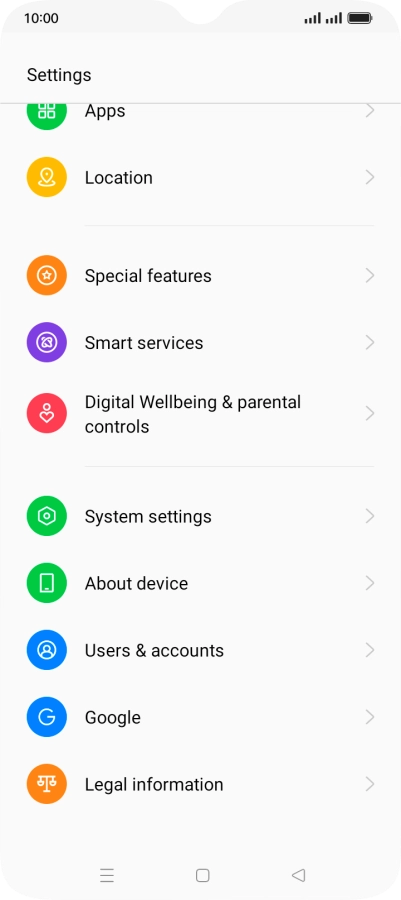 Press System settings.