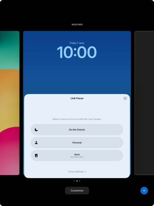Press the required focus mode.