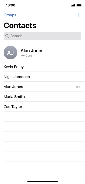 Press the new contact icon.