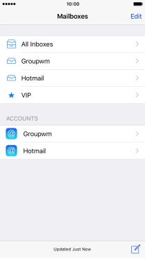 Press the required email account.