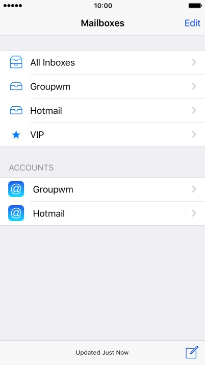 Press the required email account.