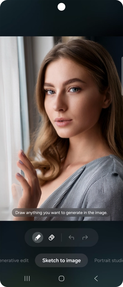 To add an object to your picture, press Sketch to image.