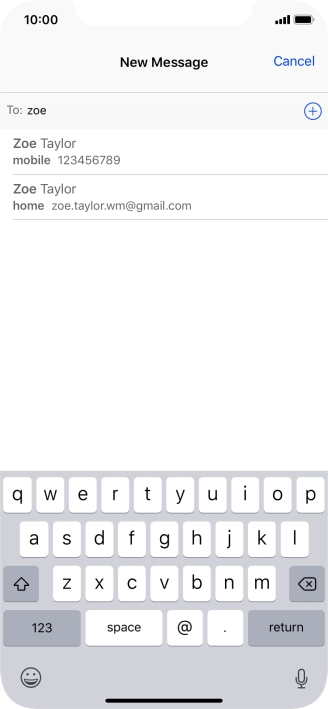 Press the required contact.