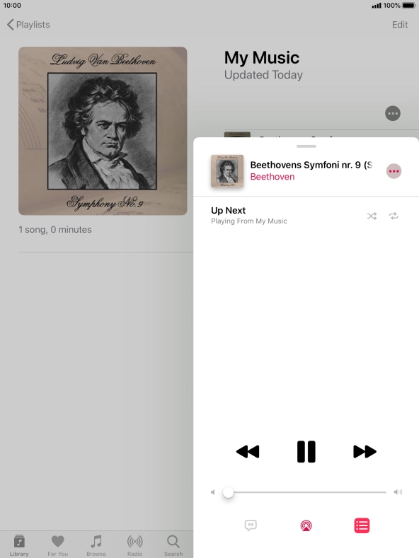Press the shuffle icon to turn the function on or off.