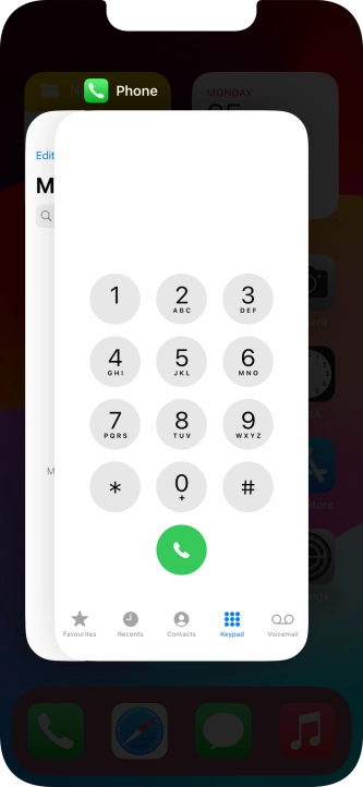 Slide upwards on the required application to end it.