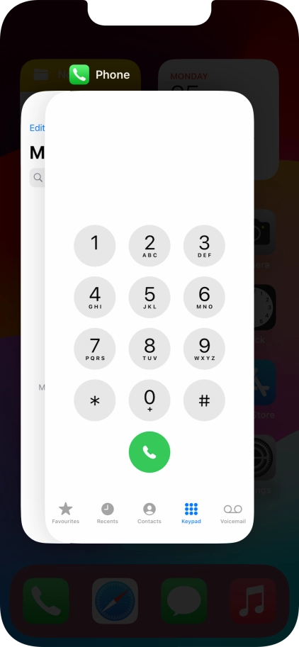 Slide upwards on the required application to end it.