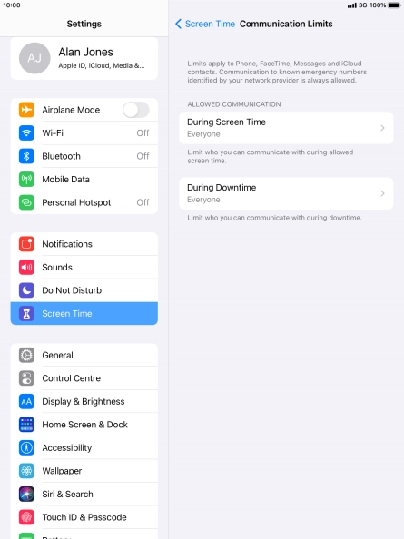Press During Screen Time.