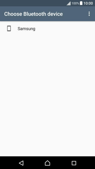 Press the required Bluetooth device and wait while the file is transferred.