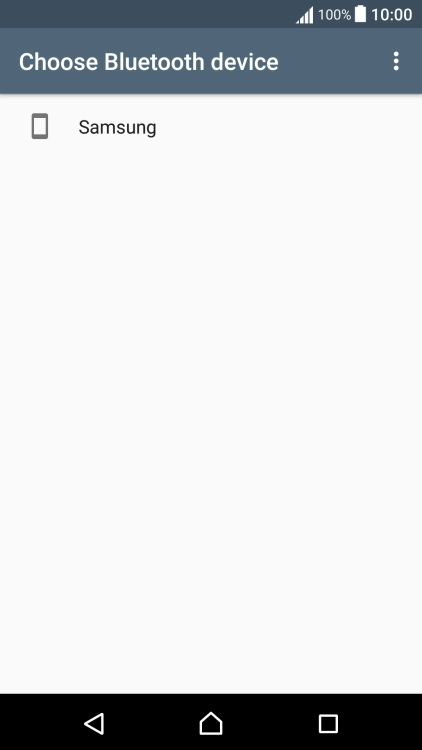 Press the required Bluetooth device and wait while the file is transferred.