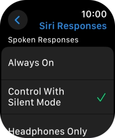 Press the required setting. Press the required setting.