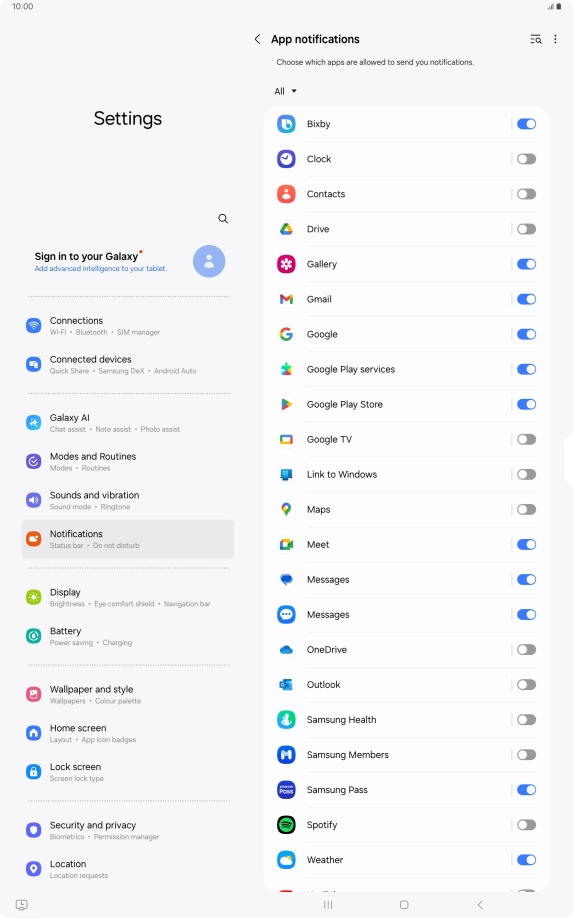 Press the drop down list.