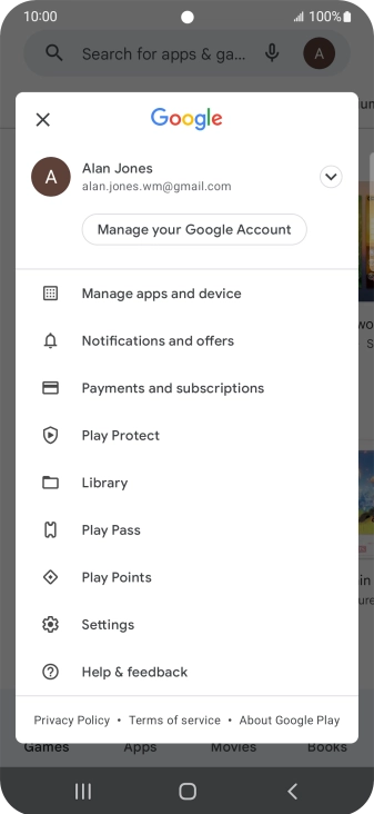 Press Manage apps and device.