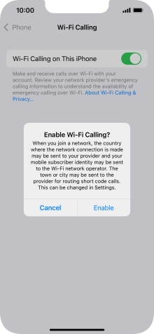 If you turn on the function, press Enable.