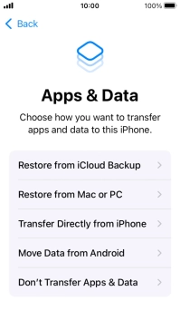 Press Don't Transfer Apps & Data and follow the instructions on the screen to finish the activation.
