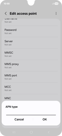 Key in default and press OK.