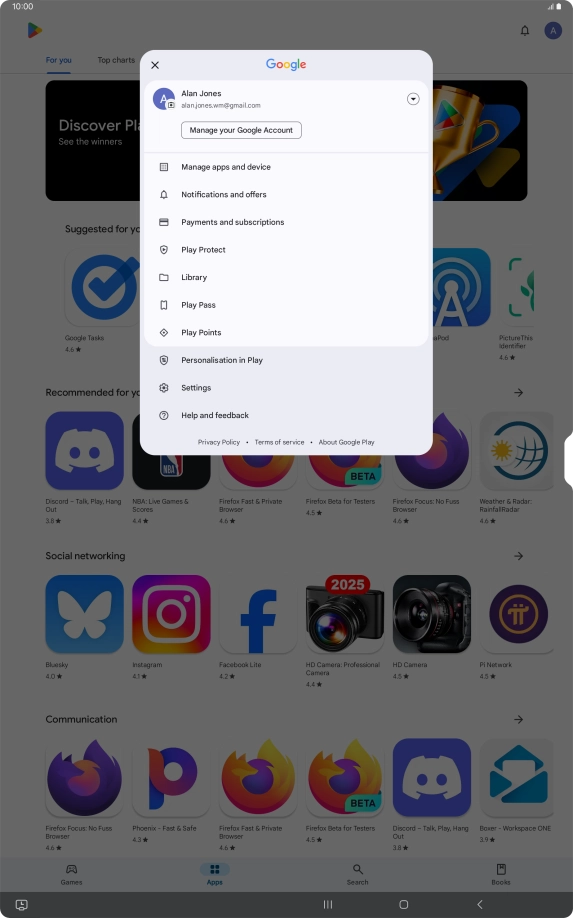 Press Manage apps and device.