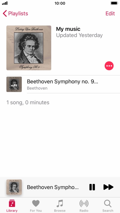 Press the song title.