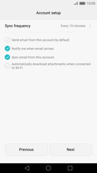 Press Notify me when email arrives to turn the function on or off.