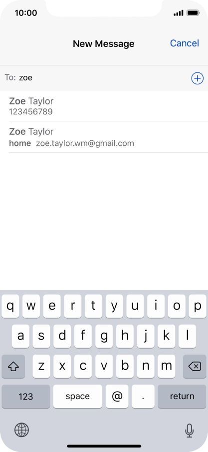 Press the required contact.