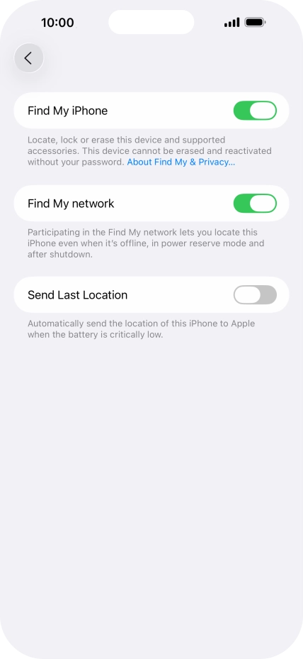 Press the indicator next to 