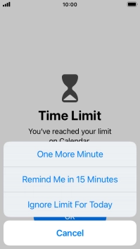 Press the required setting.