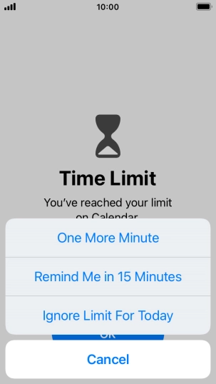 Press the required setting.