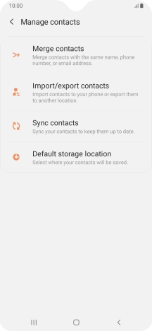 Press Import/export contacts.