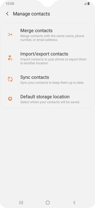 Press Import/export contacts.