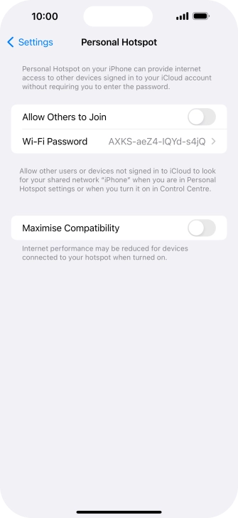 Press Wi-Fi Password and key in the required password.
