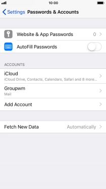 Press the name of the email account you've just set up.