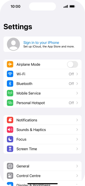 Press Sign in to your iPhone.