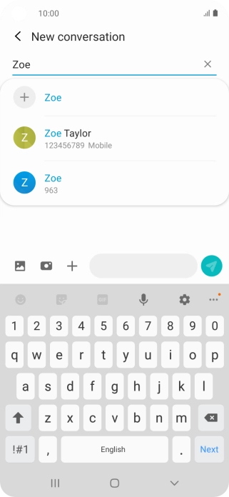 Press the required contact.