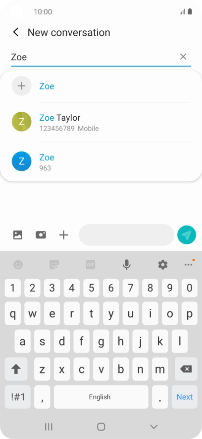 Press the required contact.