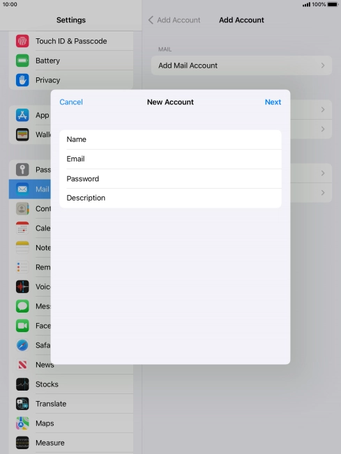 Press Description and key in the required name.