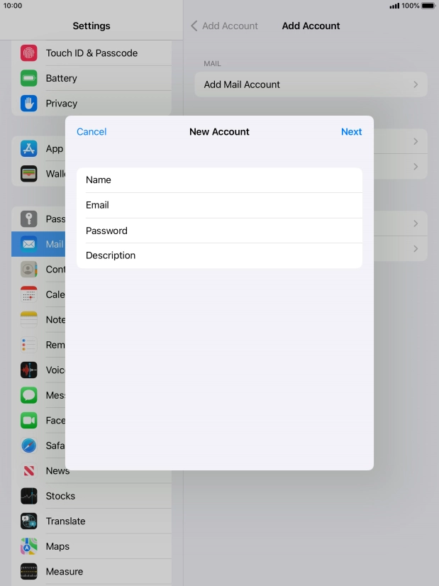 Press Description and key in the required name.