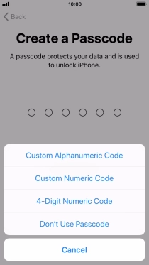 Follow the instructions on the screen to turn on use of phone lock code or press Don't Use Passcode. Follow the instructions on the screen to turn on use of phone lock code or press Don't Use Passcode.