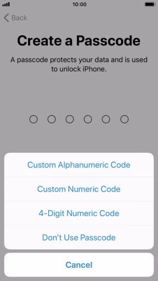 Follow the instructions on the screen to turn on use of phone lock code or press Don't Use Passcode. Follow the instructions on the screen to turn on use of phone lock code or press Don't Use Passcode.