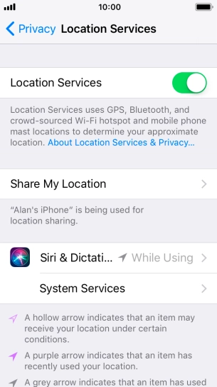 Press the required application.