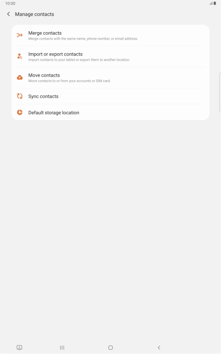 Press Import or export contacts.