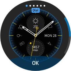 Turn the Rotating bezel right or left to change between the different designs.