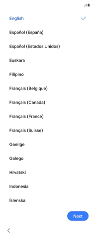 Press the required language. Press the required language.
