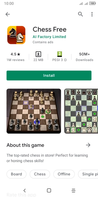 Press Install and follow the instructions on the screen to install the app.