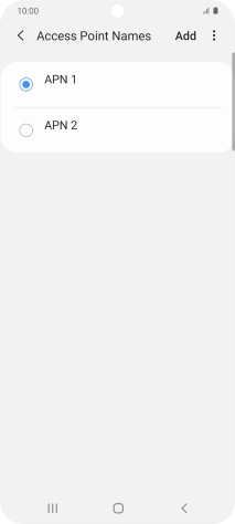 Press the field next to the data connection to activate it.