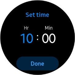 Slide your finger right or left on the Touch bezel to set the required time. Slide your finger right or left on the Touch bezel to set the required time.