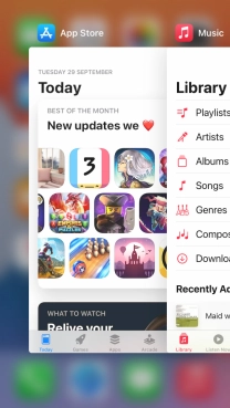 Slide upwards on the required application to end it.