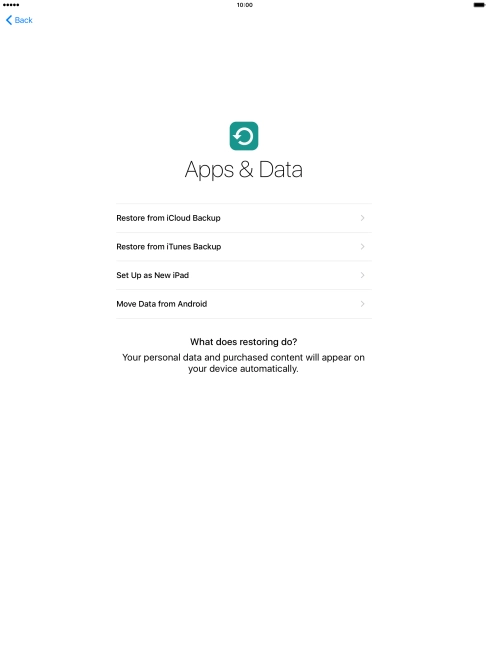 Press Restore from iCloud Backup. Press Restore from iCloud Backup.